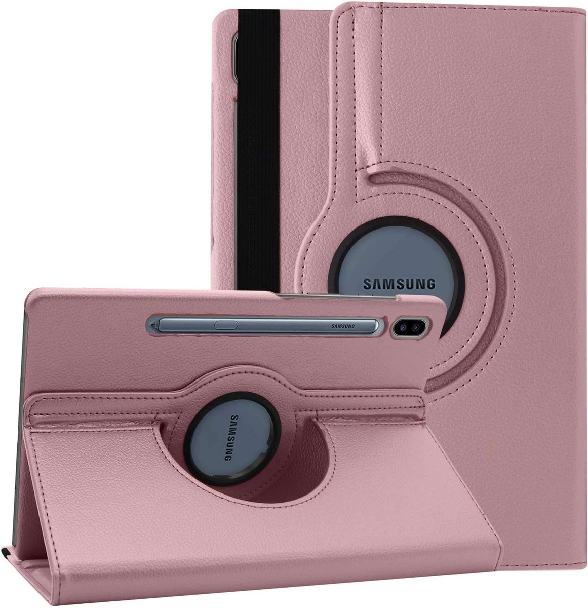 Hoes Geschikt voor Samsung Galaxy Tab S9 / S9 FE hoes Rose Goud – Hoes Geschikt voor Samsung Galaxy Tab S9 / S9 FE tablet hoes – 360° draaibaar bookcase - Ntech