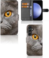 Telefoon Hoesje Geschikt voor Samsung Galaxy S23 FE Book Case Britse Korthaar