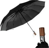 Oneiro’s Luxe Automatische Stormparaplu BELLA Zwart – Ø 115 x H 62 cm -Opvouwbaar & Windproof tot 130km p/u -