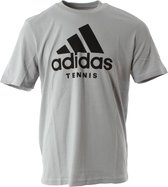 adidas Tennis Logo Tee - sportshirts - zilver - Mannen