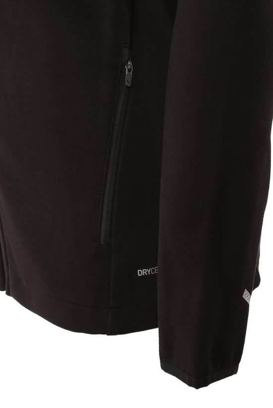 Onderkant van een zwarte Puma hoodie met ritszak en witte 'DRYCELL' opdruk.