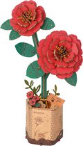 Robotime Red Camellia TW031 - Rode Camelia - Knutselen - DIY - Houten bouwpakket - Volwassenen