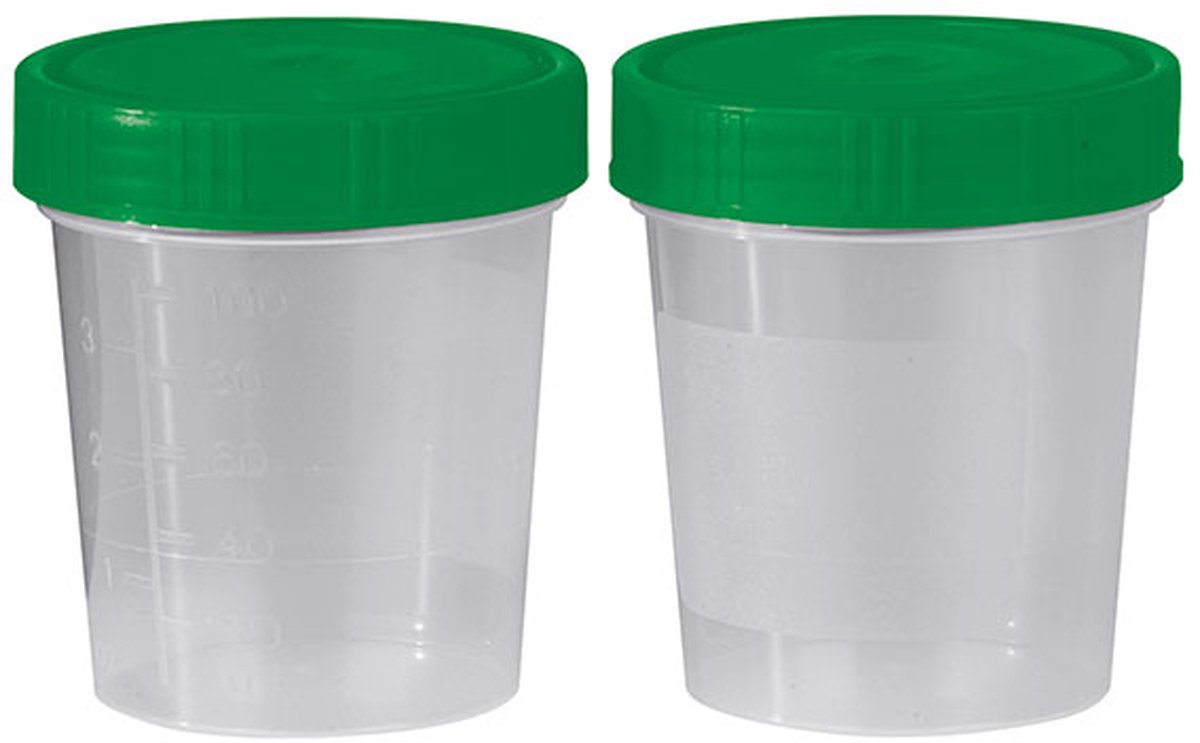 Goedkoopste Urine potje - 100 stuks - 100 ml - met deksel