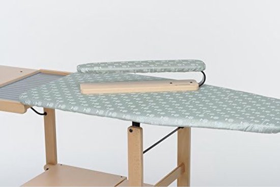 DE-LIANG Multifunctionele dikke massief houten strijkplank met houten sokkel voor thuis, op maat gemaakte draagmogelijkheden, voor op reis