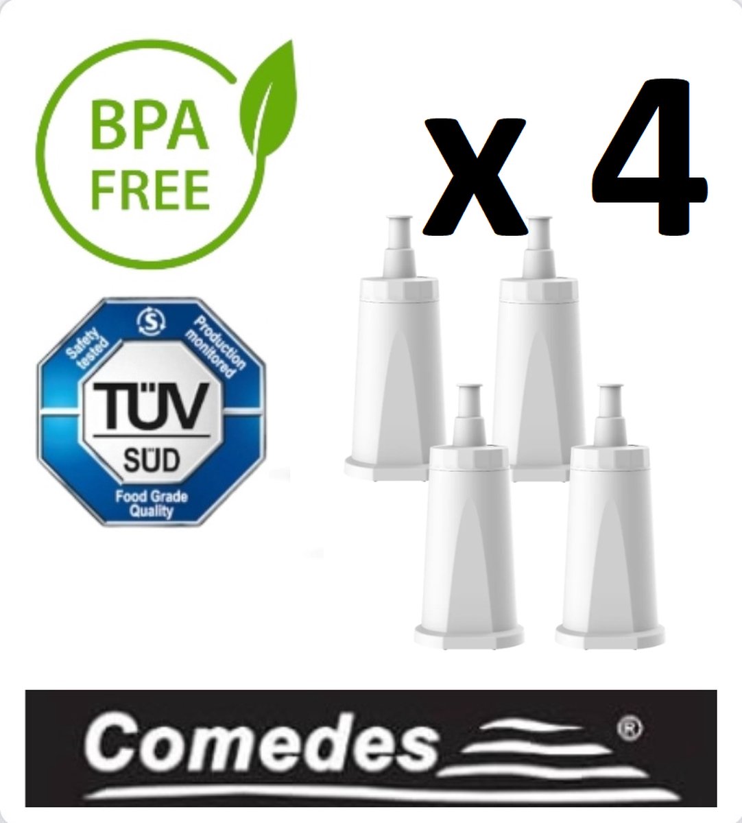 4x COMEDES waterfilter voor SAGE koffiemachines Barista Express (SES875), Barista Pro (SES878), Barista Touch (SES880), Dual Boiler (SES920), Oracle (SES980), Oracle Touch (SES990), passend voor Bambino Plus (SES500), Duo-Temp Pro (SES810) 4 stuks