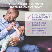 Lansinoh Baby Bottle with NaturalWave Teat (160 ml),purple