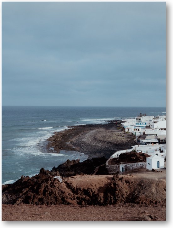 Stilte aan de Lanzarotekust - Leven aan de Lavakust - Fotoposter 30x40