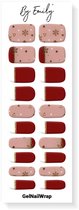 By Emily® Gel Nail Wraps & Gellak Stickers - Ruby-Gold Reverie - Nagelstickers - Gel Nagel Folie - DIY Manicure - Langhoudende Nail Art - UV LED Lamp Vereist - Trendy Designs - SpringNails- Lente - Nagels Inspiratie - Veilig voor Nagels - 20 Stickers