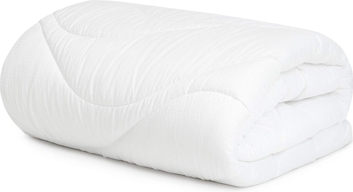 Eenvoudig schoon dekbed - ademend dekbed 200 x 200 cm - licht dekbed voor de zomer 200g/m2 - Seersucker microvezel met reliëf - wasbaar dekbed