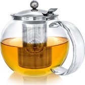 Classica theepot voor elke dag, kookplaatveilige theepot van glas, inhoud 1200 ml, uitneembaar thee-ei van roestvrij staal