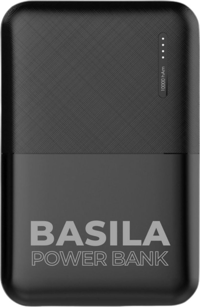 Basila® Powerbank 10.000mAh - Snel Opladen - USB kabel - Extra powerbank voor Verwarmde Bodywarmer en Jas - Zwart