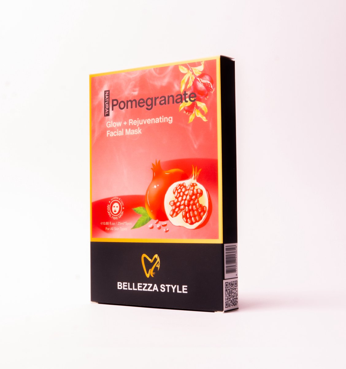 Bellezzastyle: Face Mask - Pommegranate Glow + Rejuvenating 5-pack
