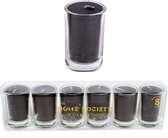 Mini kaarsen in glaasjes - zwart - set van 12 windlichtjes - ideaal als decoratie of als geschenk
