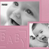 fotoalbums 200-pocket met reliëf"babykader cover album voor 4 van 6 printen, roze