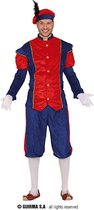 Guirma - Pietenpakken - Opper Hoofd Piet - Man - Blauw, Rood - Maat 48-50 - Kerst - Verkleedkleding