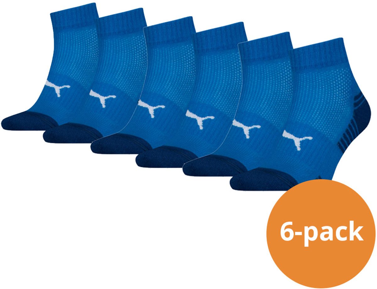 Puma Sport Cushioned Quartersokken Light 6-pack -35/38 Blauw