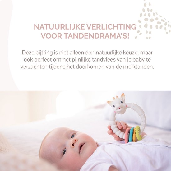 Sophie de giraf Colo'rings - Bijtring - Babyspeelgoed - Kraamcadeau - Babyshower cadeau - 100% natuurlijk rubber - In wit geschenkdoosje - Vanaf 0 maanden van Sophie de Giraf. — afbeelding 4
