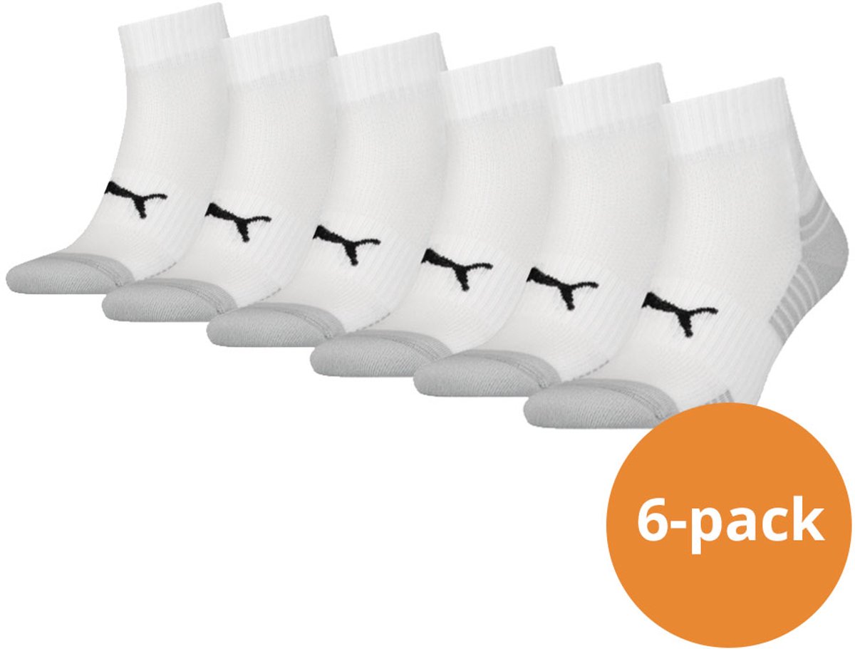 Puma Sport Cushioned Quartersokken Light 6-pack -39/42 Wit