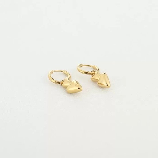 Bijoutheek Boucles d'oreilles pendantes d'Oreilles 2 Coeurs Or