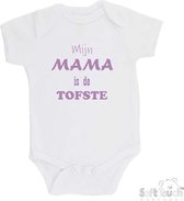 Barboteuse 100% coton "Ma Maman est la PLUS COOL" Mère Fête des Mères Filles Katoen Wit/lilas Taille 56/62