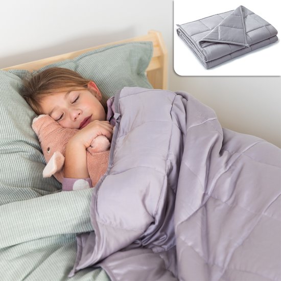 Litollo Verzwaringsdeken kind 3 kg - Weighted Blanket - Duurzaam Bamboe Materiaal - Antraciet - 100x150cm