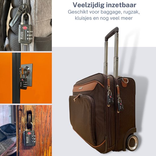 Dutch Quality® TSA Kofferslot 3-Cijferig - Reisslot (3-pack) - Set van 3 - cijferslot - Dutch Quality