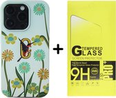 iPhone 12 Pro hoesje - magsafe hoesje / Starcase Starling - Bloemen - Flower / iPhone hoesje met Magsafe - Kunstleer | Met gratis screen protector t.w.v €9,99!