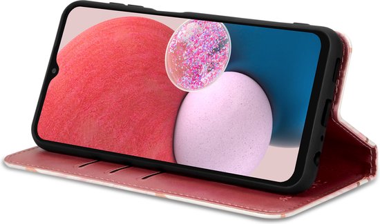 Geschikt Voor Oppo A78 5G Hoesje - Solidenz Bookcase A78 5G - Telefoonhoesje A78 5G - Case Met Pasjeshouder - Cover Hoes - Marmer