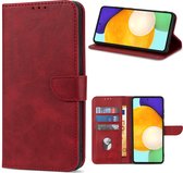 Geschikt Voor Samsung Galaxy A52s/A52 Hoesje - Solidenz Bookcase A52s/A52 - Telefoonhoesje A52s/A52 - A52s/A52 Case Met Pasjeshouder - Cover Hoes - Rood