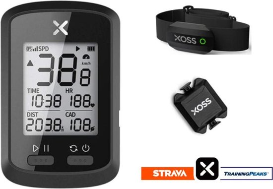 DrPhone XOSS G+ - GPS Fietscomputer - Strava - Snelheidsmeter met  cadanssensor +... | bol.com