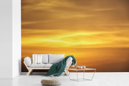 Papier peint photo peint photo vinyle - Coucher de soleil jaune ocre largeur 330 cm x hauteur 220 cm - Tirage photo sur papier peint (disponible en 7 tailles)