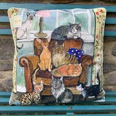 Sierkussen - Cathouse ~ Katten - 45 Cm X 45 Cm