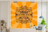Behang - Fotobehang Vintage - Design - Tekst - Breedte 280 cm x hoogte 280 cm