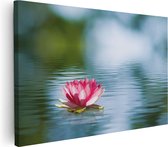 Artaza Canvas Schilderij Roze Lotusbloem Op Het Water - 60x40 - Foto Op Canvas - Canvas Print