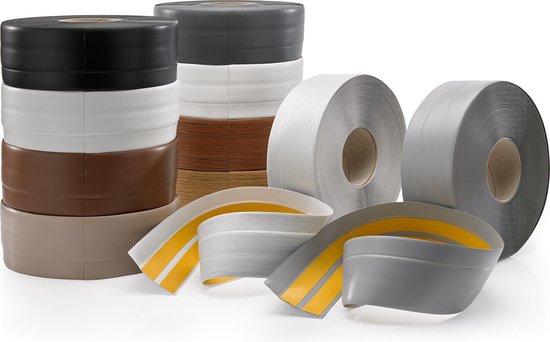 Zachte plint, zelfklevende plinten, 50 x 20 mm, 5 m, zachte plint, zelfklevend, flexibele knikstrip, van pvc, voor keuken en badkamer (wit