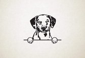Dalmatier - Dalmatian - hond met pootjes - M - 60x77cm - Zwart - wanddecoratie