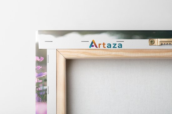 Artaza Toile Peinture Champ De Fleurs Avec Kosmos Pourpre - 30x30 - Klein - Photo Sur Toile - Impression Sur Toile