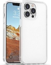 Skin Feel Frosted PC + TPU schokbestendig hoesje met kleurknop voor iPhone 13 Pro Max (wit)