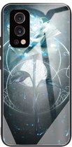 Kleurrijk gelakt glas schokbestendig beschermhoesje voor OnePlus Nord 2 5G (Rose)