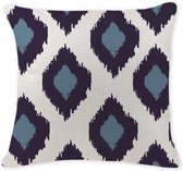 Moodadventures | Kussens | Kussenhoes Indigo Blue Squares | 45x45 | Sierkussenhoes