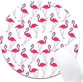 Muismat Flamingo met textiel toplaag - rond 20 cm