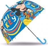 paraplu Mickey Mouse junior 45 cm polyester blauw