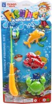 hengelset Fishing junior 14 x 28,5 cm geel 4-delig