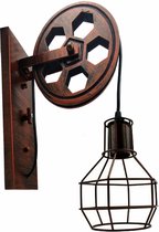 Wandlamp Indoor Industrieel Vintage E27 - Steampunk Waterpijp - Woondecoratie - Wanddecoratie - Verlichting - Rustiek Rood