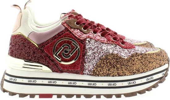 Liu Jo Maxi Wonder 1 sneaker rood / combi, ,36 / 3 | bol.com