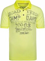 Camp David ® poloshirt van slubgaren met gebruikte prints