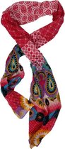 Zomersjaal vrolijke print MARIANNA - Multicolor / Roze - Dames - Polyester