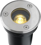 LED grondspot Bridgelux - buitenverlichting / tuinverlichting / grondspots - 1W / staal / rond / 230V / IP67 / warmwit