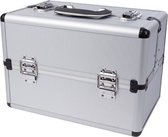 Perel Gereedschapskoffer, uitklapbaar, schouderriem, tussenwanden verstelbaar, sleutelslot, 2 sleutels, aluminium, grijs, 360 x 220 x 250 mm