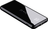 DrPhone PBX2 2 in 1 Powerbank + Qi Draadloos opladen  – Externe Batterij – 2x USB 2.0 2A–10000 mAh met Led lamp & Digitale Display– Zwart